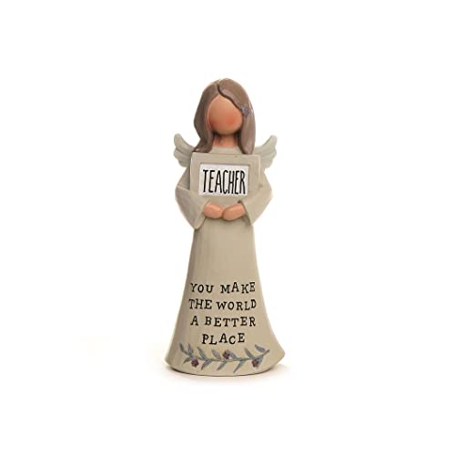 Blossom Bucket 221-13351 You Make The World A Better Place Teacher Angel Figurine, 5-inch Height