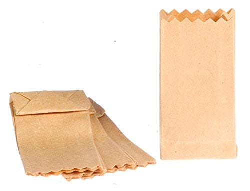Aztec Imports Melody Jane Dollhouse Miniature Set of 4 Brown Grocery Store Bags