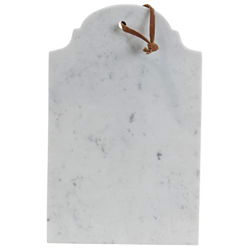 Foreside Home & Garden Large White Marble Kitchen Serving Cutting Board