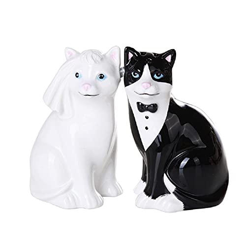 Pacific Trading Wedding Cats Magnetic Ceramic Salt and Pepper Shaker Set