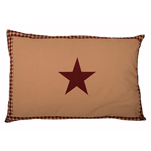 Home Collection Heritage House Barn Red Star Pillow Sham 21"x31" by Raghu