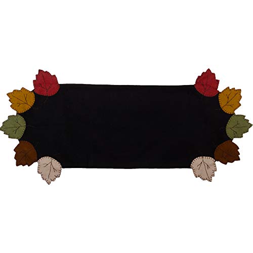 Home Collections by Raghu Black Autumn Leaves Table Runner