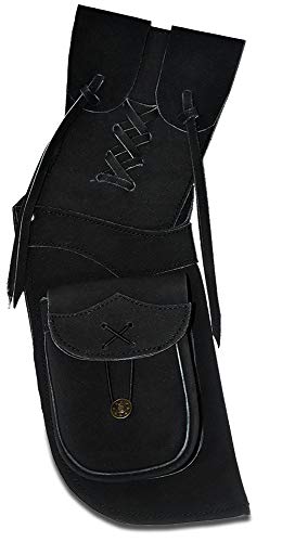 UNIVERSE ARCHERY Arrow Quiver | Genuine Suede Leather Arrow Holder | Traditional H-Grade Handmade Quiver for Archery Sports | Lightweight & Comfortable | Black Suede (39cm/15.50 Inches)