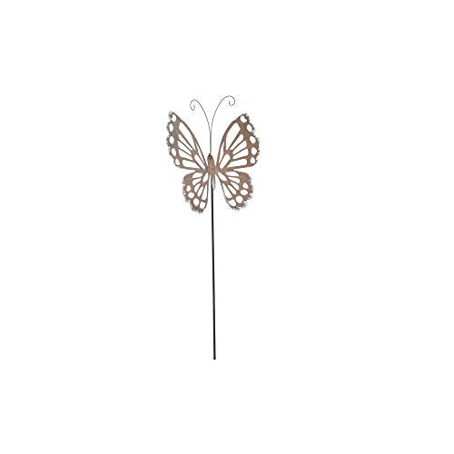 Ganz CG173808 Rust and Whitewashed Butterfly Garden Stake, 50-inch Height