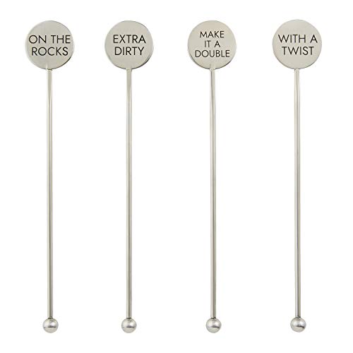 Creative Brands Santa Barbara Design Studio SIPS Drinkware Stainless Steel Drink Stirrers, 5-Inches, Cocktails