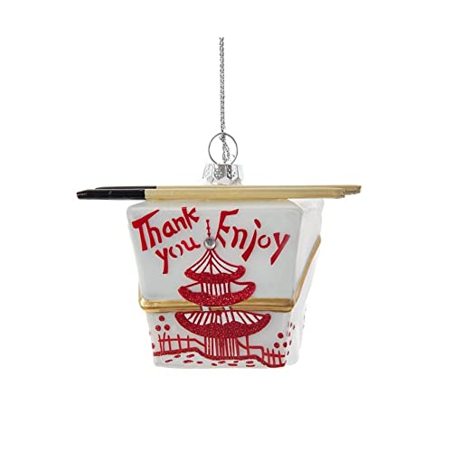 Kurt Adler Glass Chinese Take-Out Box Ornament