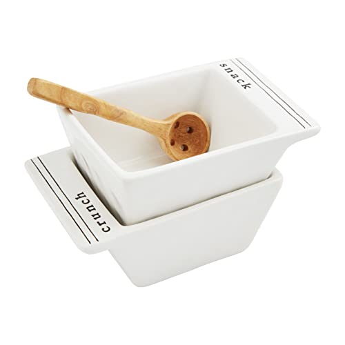 Mud Pie Snack and Crunsh Snack Duo Set, White