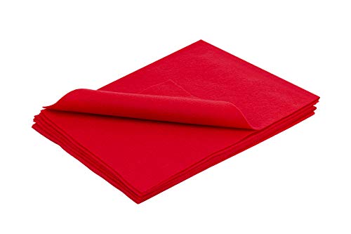 Hygloss Products Craft Felt Sheets 9" x 12", Red, (Pack of 12)