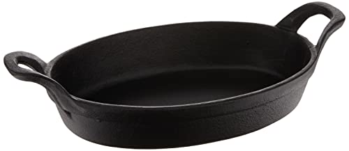 TableCraft CW30100 Mini Oval Au Gratin Cookware, 9 oz, Black