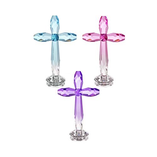 Ganz ACRY-477 Standing Colored Crosses Figurines, Set of 3