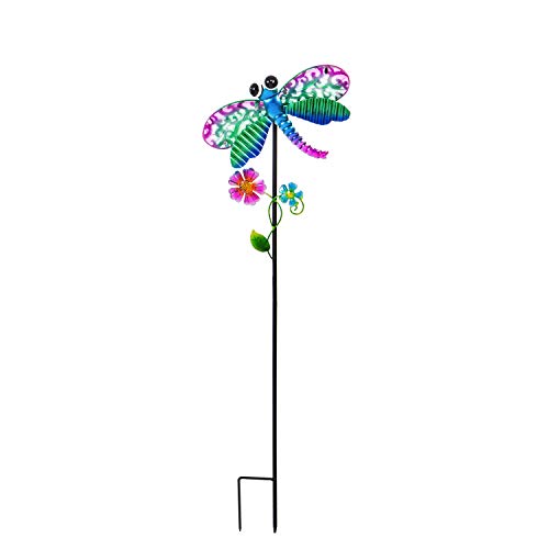 Evergreen Garden 36" H Secret Solar Garden Stakes, Dragonfly Outdoor D√©cor for Your Lawn and Garden