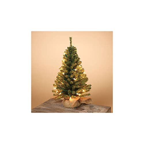 Gerson 264200 PVC Christmas Tree with 148 Tips in Burlap Base, 18-inch Height