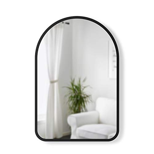 Umbra Hub Arched Wall Mirror for Your entryway, Bedroom or Other Living Spaces, 24"x36"(60.96x91.44cm), Black