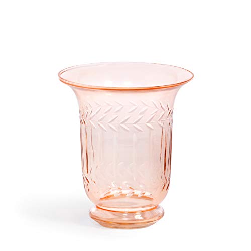 Park Hill Collection EAB10241 Hazel Etched Glass Hurricane, 4.75-inch Height