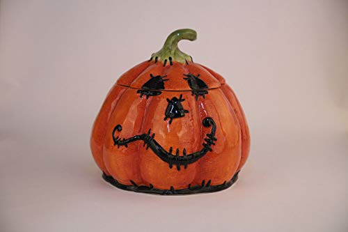 Blue Sky Clayworks Clayworks Stitched Pumpkin Canister, Multi-Color