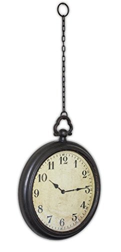 Park Hill Collection 16" Hanging Vintage Style Pocket Watch Wall Clock