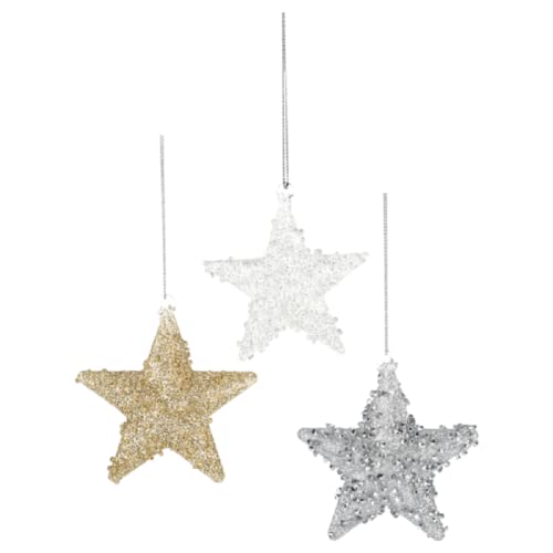 Ganz MX183599 Beaded Star Ornaments, Set of 3