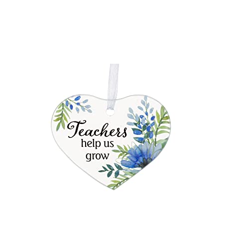 Ganz Teachers Help Us Grow Ornament, Glass, 2.75 Inches Width, 3 Inches Height, Multicolor