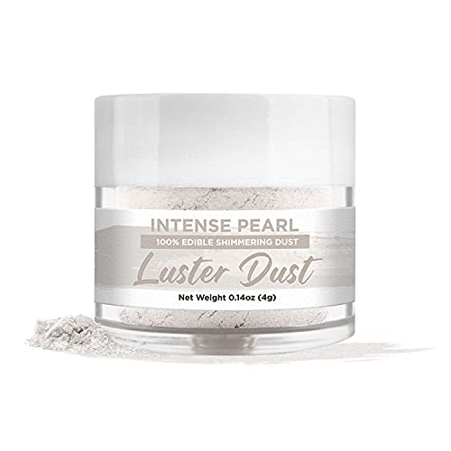 BAKELL Intense Pearl White Edible Luster Dust | LUSTER DUST Edible Powder | KOSHER & Halal Certified Paint, Powder & Dust | 100% Edible & Food Grade| Cakes, Vegan Paint & Dust (Intense Pearl White)