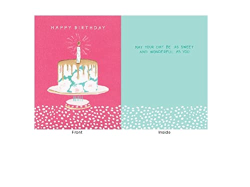 Design Design Teal and Pink Floral Cake Birthday Card - Her