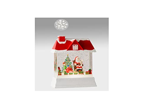 RAZ Imports 2022 Holiday Water Lanterns 10.5" Santa with Elves Projector Lighted Water Lantern