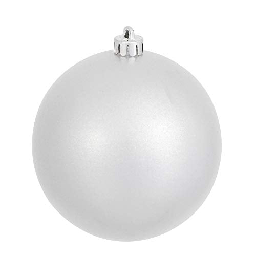 Vickerman 4" Silver Candy Ball Ornament, 6 per Bag