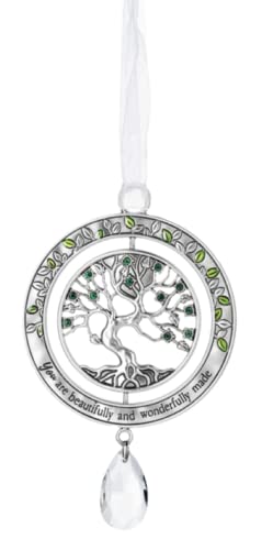 Ganz You are Beautifully and Wonderfully Made Ornament, 2.25-inch Width, Zinc, Silver