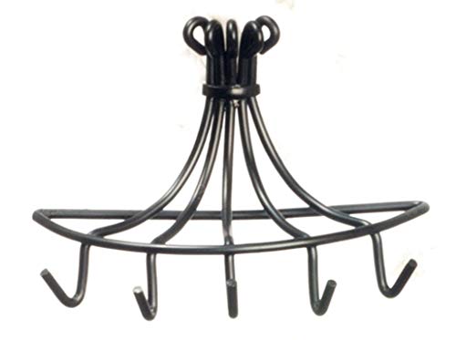 Aztec Imports Dollhouse Miniature Black Wall Hung Pot Rack