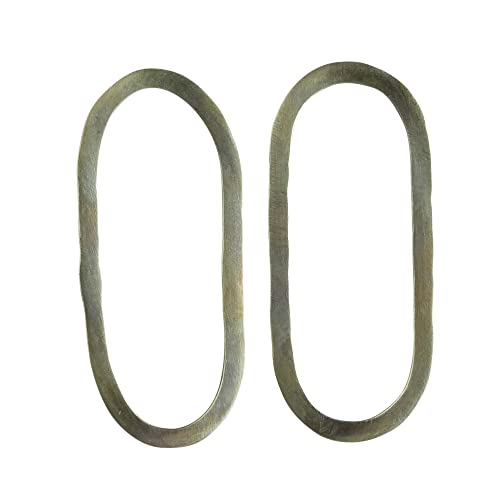 HomArt Copa Oval Earring with Post, 3-inch Height, Brass