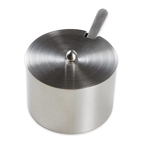 RSVP International Endurance Kitchen Collection Salt Cellar Set with Spoon, 4-Ounce, Brushed Stainless Steel