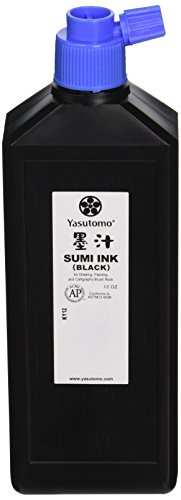 Yasutomo Permanent Liquid Sumi Ink, 12 Ounces, Black