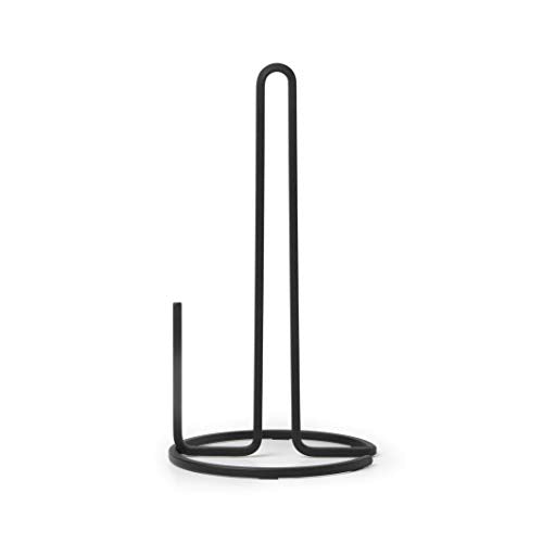 Umbra Squire Paper Towel Holder for Kitchen, Bent Metal Wire Looks Like Cast Iron, Black