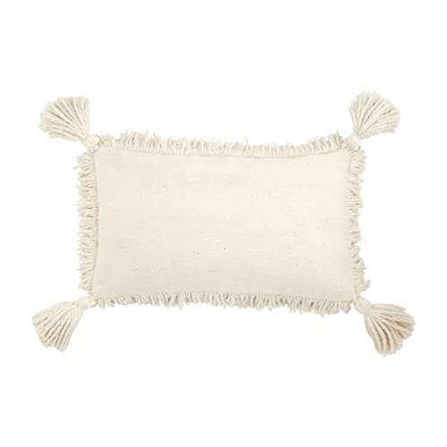 Mud Pie  Lumbar Fringe Tassel Pillow,13" x 23"