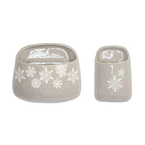 Melrose 80219 Stoneware Wall Pocket Set of 2, Gray