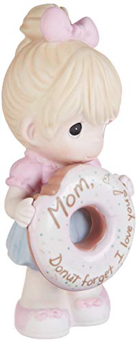 Precious Moments 193013 Mom Forget I Love You Girl with Donut Bisque Porcelain Figurine, Multi