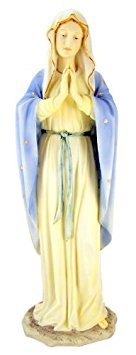 Unicorn Studio Blessed Virgin Mary Our Lady of Grace 11 3/4 Inch Light Color Stone Statue Religious Decoration