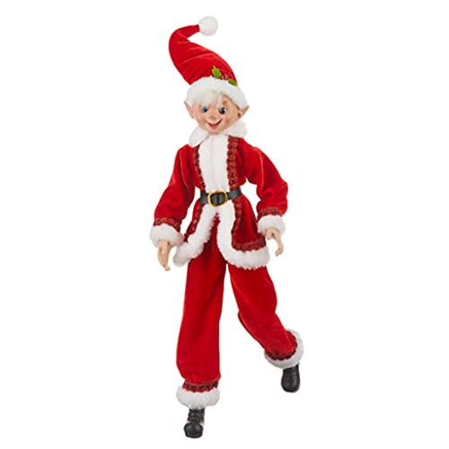 RAZ Imports 2022 Collected Christmas 16" Red Posable Elf