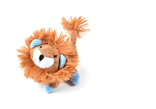 CocoTherapy Oscar Newman Lion Safari Baby Pipsqueak Animal Tiny Toys for Dogs, 7-inch Length Blue