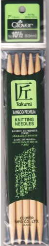 Clover 72692 Bamboo Double Point Knitting Needles 7 in. 5-Pkg-Size 10.5