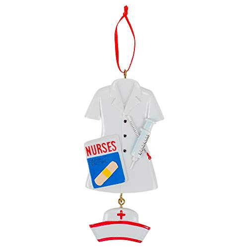 Kurt Adler A1982 Nurse Uniform Ornament for Personalization, 4-inch High, Resin