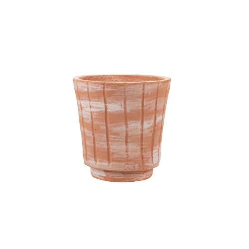 Foreside Home and Garden Foreside Home & Garden White Washed Terracotta Planter, Small