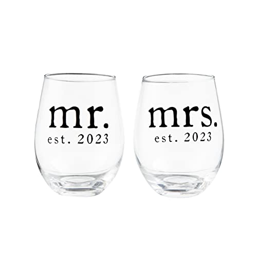 Mud Pie   Mr. And Mrs. Glass Set
