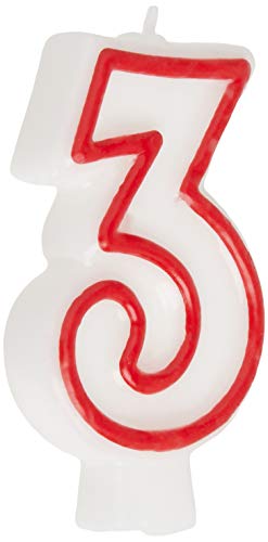 Unique Industries Unique Number 3 Birthday Candle, 1 Ct, One size, Multicolored