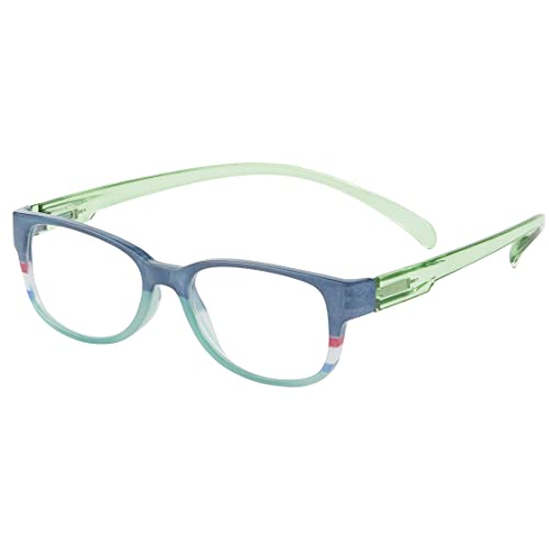 I Heart Eyewear Envy Neck Hanging Reading Glasses, Green and Blue, 2.75