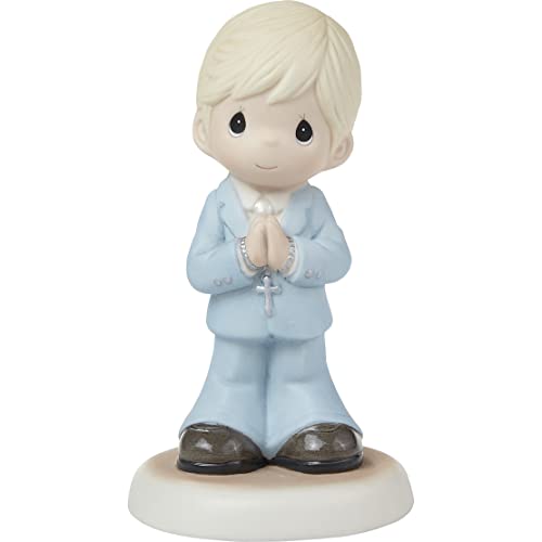 Precious Moments 222022 Blessings On Your First Communion Blond Hair/Light Skin Boy Bisque Porcelain Figurine