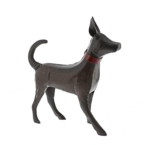 HomArt Small Walking Dog Figure, 10.50-inch Height, Rust, Reclaimed Metal