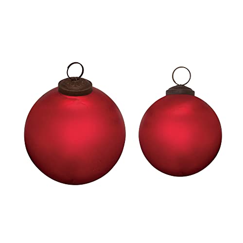 Melrose 87073 Ball Ornament, Set of 2, 4-inch Diameter, Glass