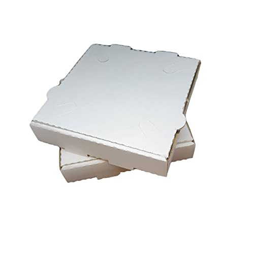 DHG Professional 50 Pack Corrugated Pizza Box - White Cardboard (8" x 8")