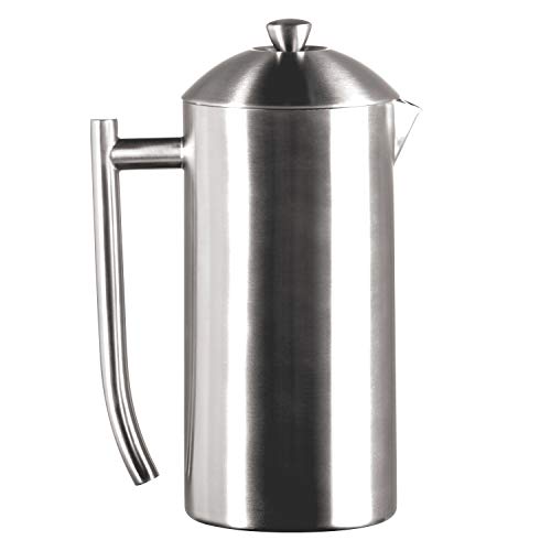 Frieling Double-Walled Stainless-Steel French Press Coffee Maker, Brushed, 23 Ounces