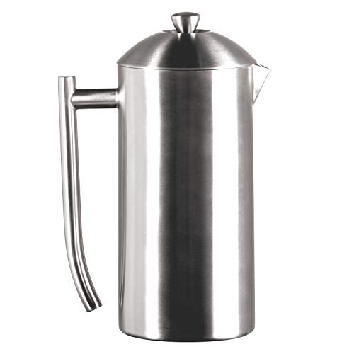 Frieling Double-Walled Stainless-Steel French Press Coffee Maker, Brushed, 44 Ounces